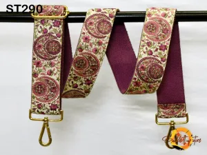 Wine Embroidery Replacement Purse Strap Crossbody Strap for Purses Embroidered Boho Bag Strap Boho Guitar Strap Handbag Strap Gift for her