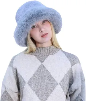 Winter Faux Fur Bucket Hat∣Soft Fisherman Cap∣Fluffy Warm Hat∣Outdoor Stylish Fluffy Caps
