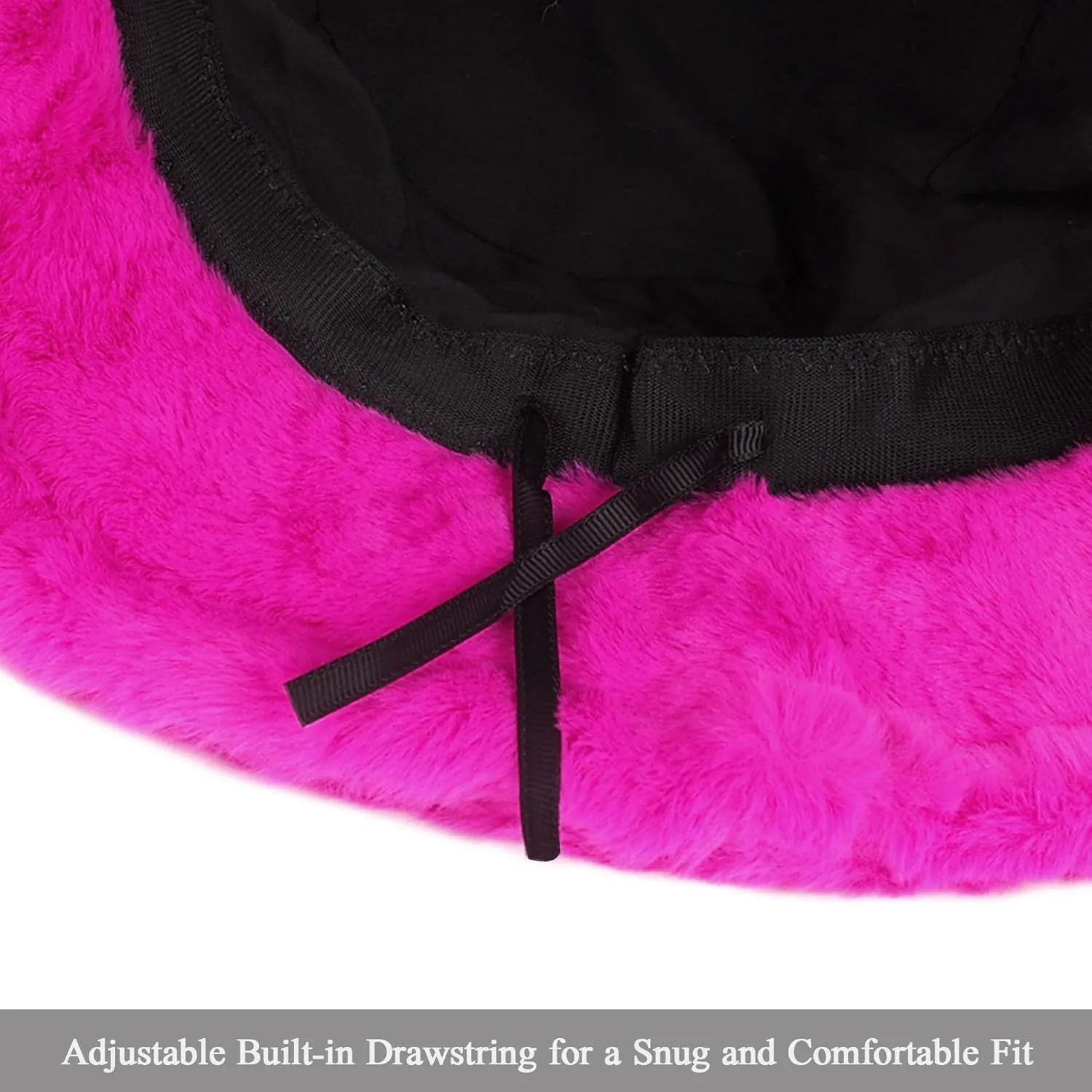 Winter Fluffy Fuzzy Bucket Hat Plush Furry Faux Fur Fisherman Hats Warm Hat for Women