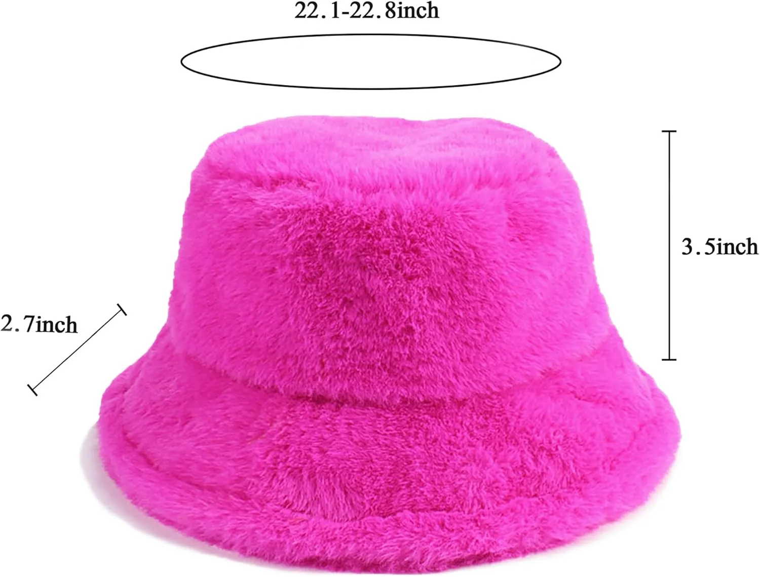 Winter Fluffy Fuzzy Bucket Hat Plush Furry Faux Fur Fisherman Hats Warm Hat for Women