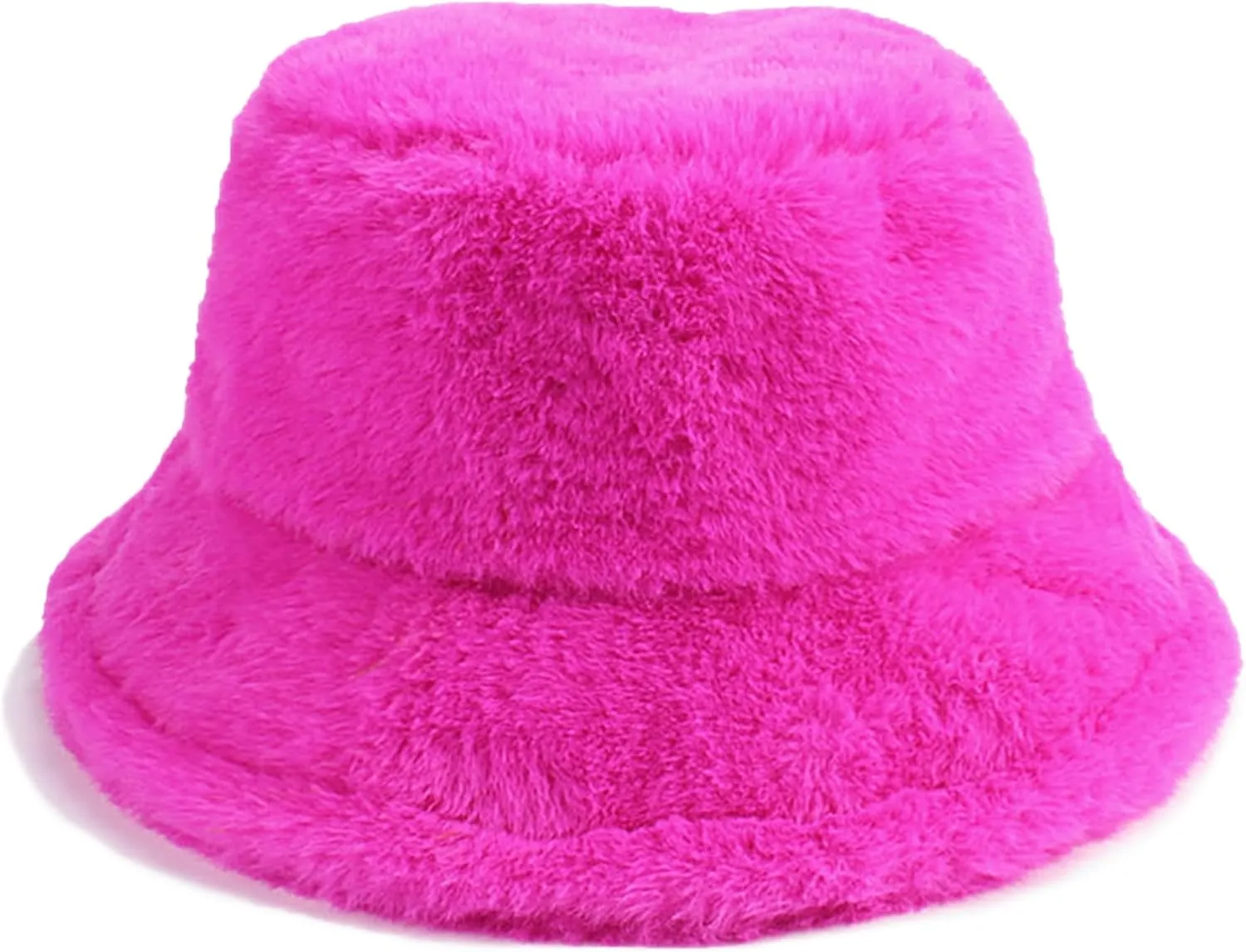 Winter Fluffy Fuzzy Bucket Hat Plush Furry Faux Fur Fisherman Hats Warm Hat for Women