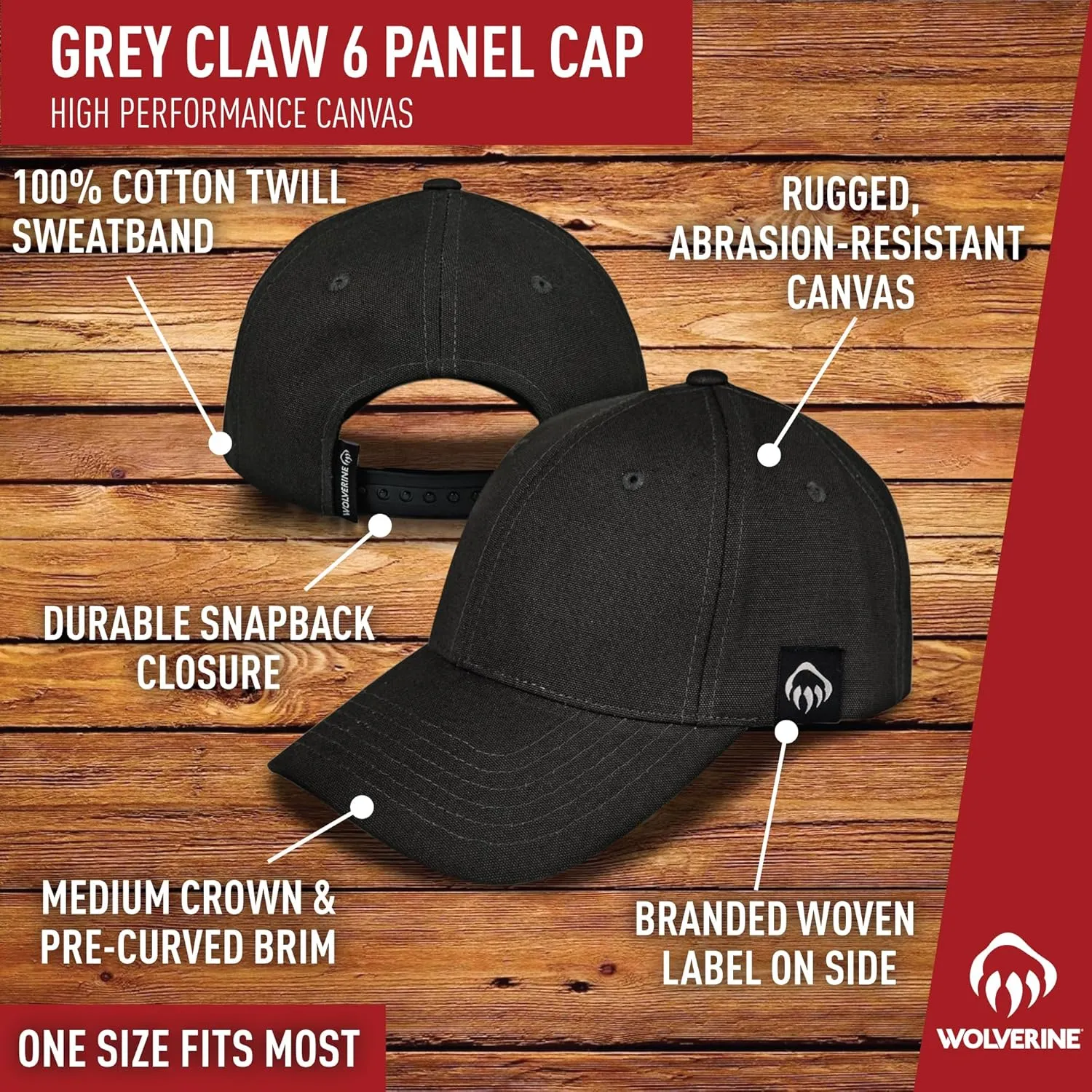 Wolverine Work Hat | Adjustable | Rugged | Durable | Comfort | Workwear | Cotton Canvas