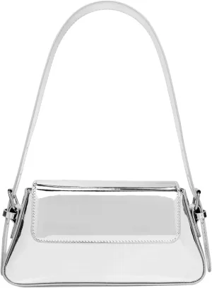 Women Small Shoulder Bag Cute Hobo Tote Handbag Evening Clutch Bag Y2k Sparkly Silver Purse for Party Prom Wedding