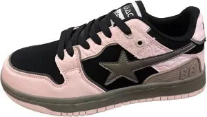 Women Y2K Skate Sneakers, Star Patch Chunky Trainers, Premium Leather Streetwear Teens Couple Matching Preppy Campus