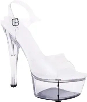 Women's 15cm Crystal Sandals - Ankle Strap Thin Heels Platform Pumps