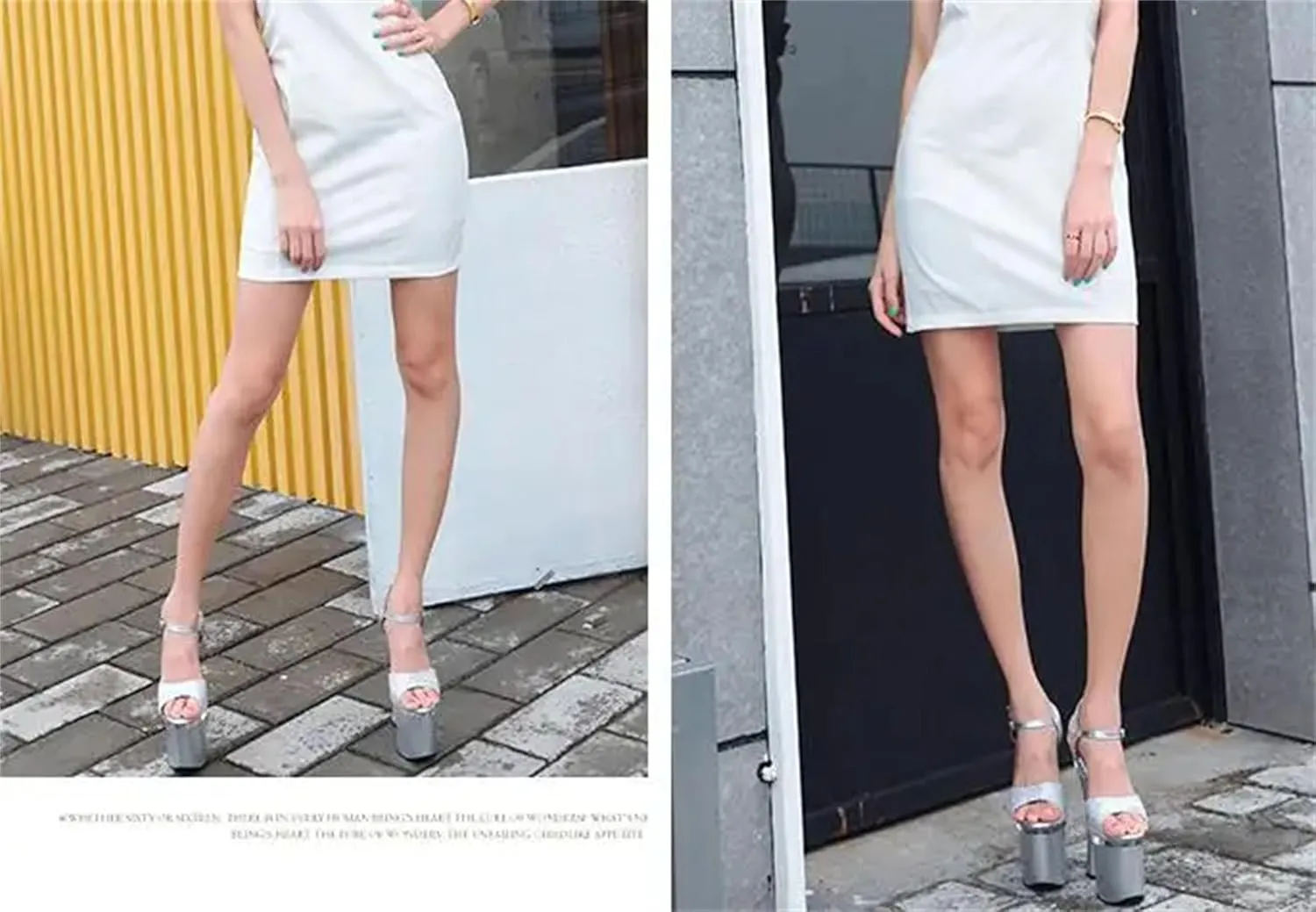 Women's 18cm Crystal Sandals - Cross dresser High-Heeled SM Shoes