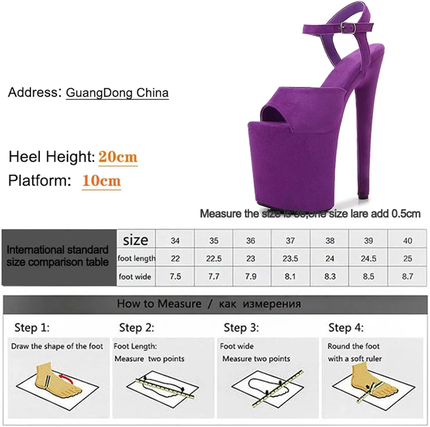 Women's 20cm/8" Queen Sandals - Sexy Pole Dance Nightclub Stiletto Shoes