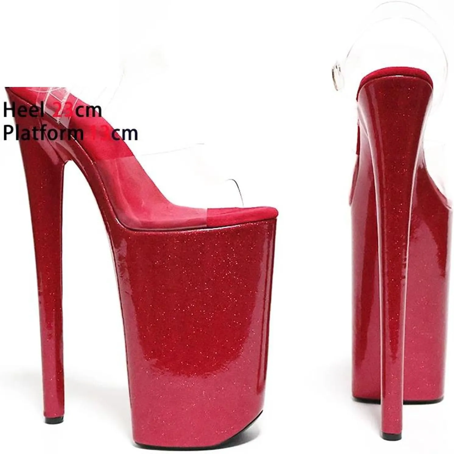 Women's 9"/23cm Crystal Sandals - Wrap Platform Pole Dance Sexy Shoes