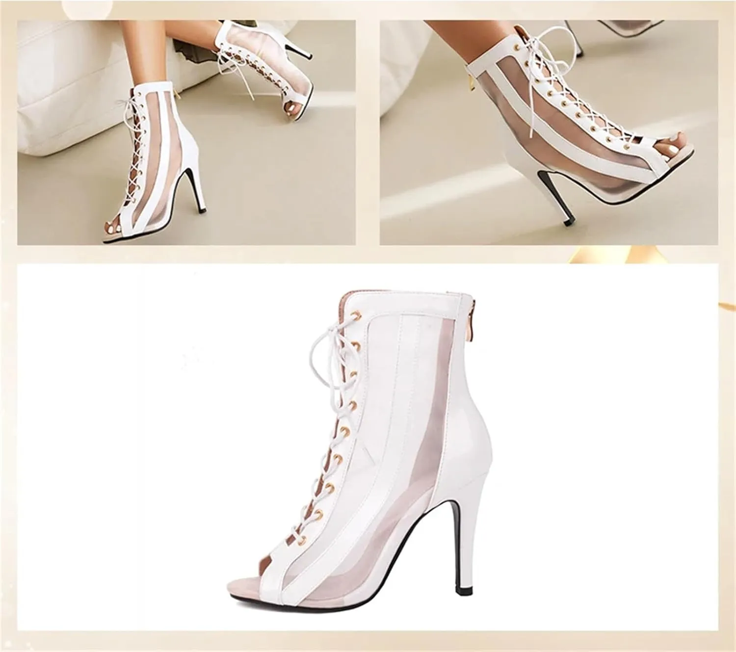 Women's Ballroom Dance Shoes - Leather High Top Salsa Tango Boots