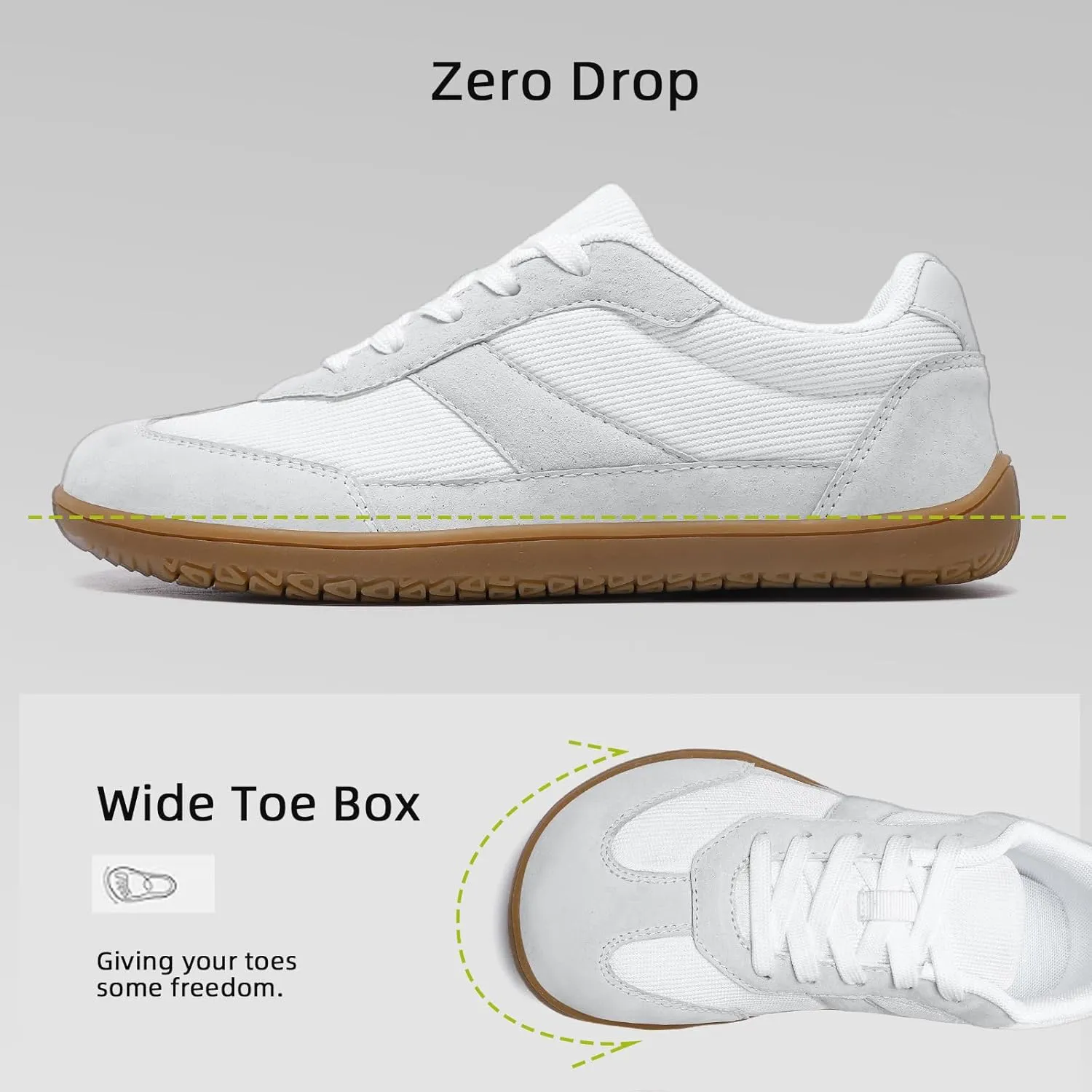 Womens Casual Fashion Barefoot Shoes | Wide Toe | Minimalist | Zero Drop | Lightweight Breathable Walking Shoes