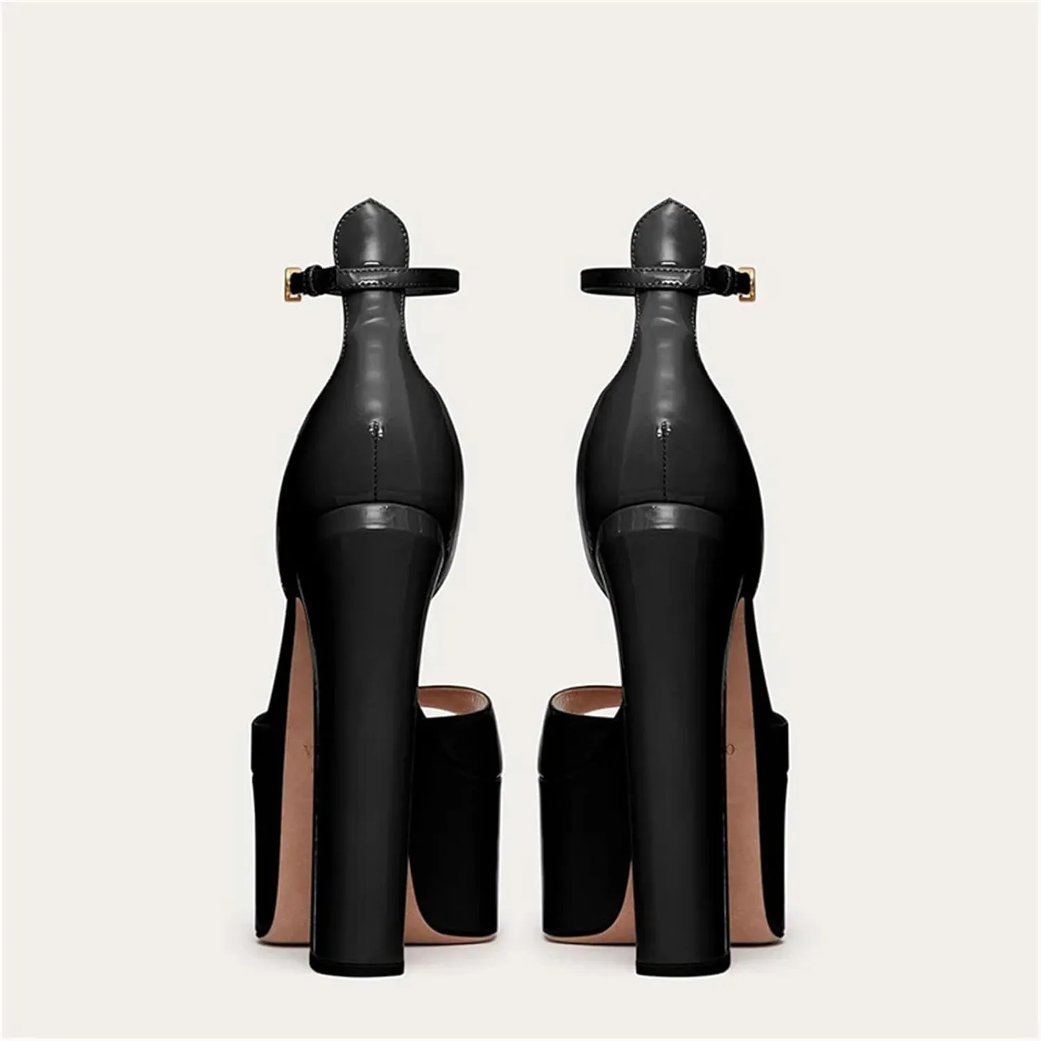 Women's Chunky Heel Sandals - Peep Toe Ankle Strap Western Style Shoes