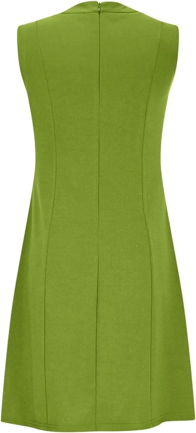 Women's Elegant Button Down Dress Fashionable Round Neck Midi Skirt Slimming Waist Big Hem Dresses Concert Party