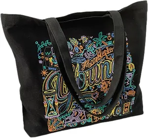 Women's Embroidered Canvas Shoulder Bag - Stylish Handbag for Artistic Shopping, Literary Tote Bag (White)