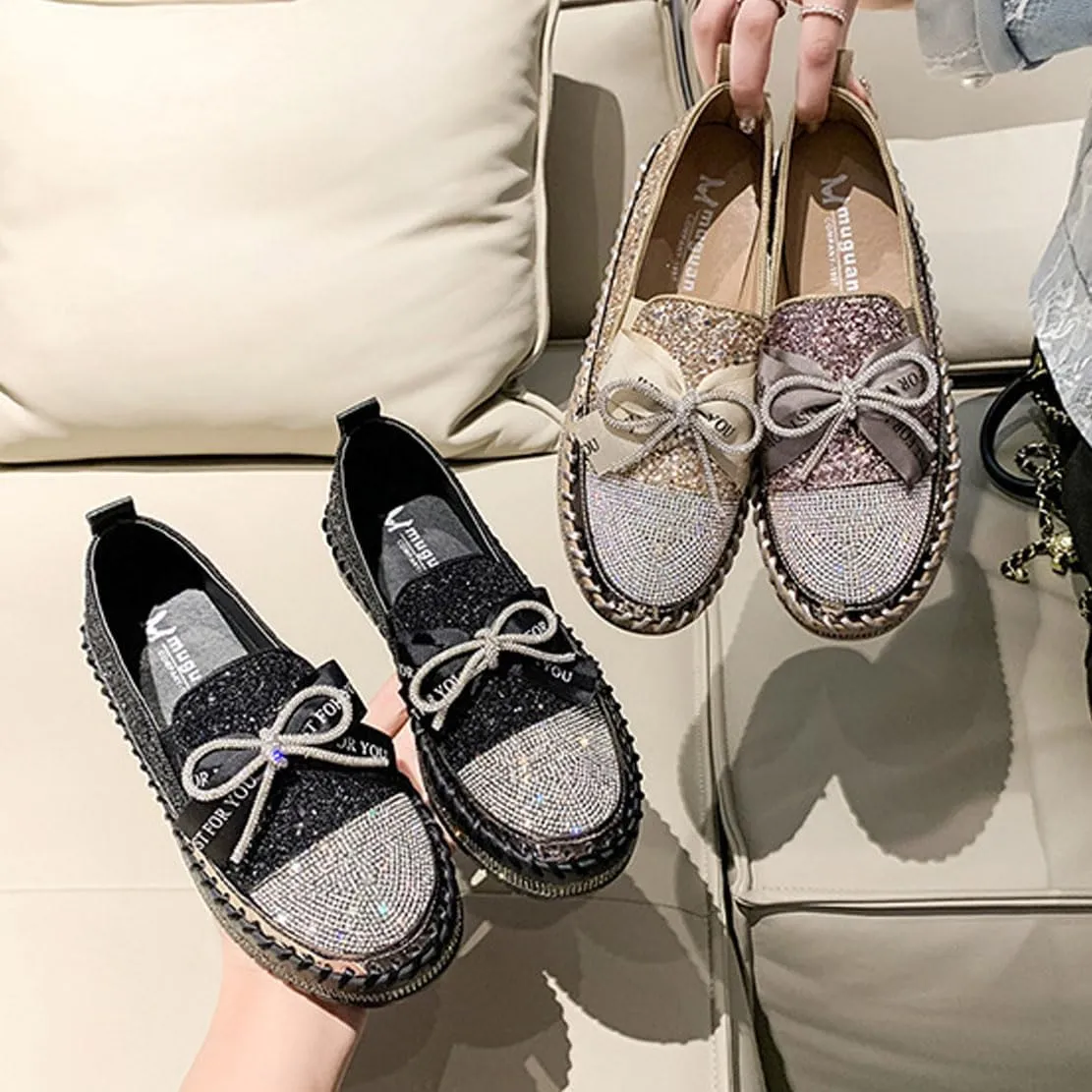 Women's Fashion Star Sneaker Glitter Sparkly Fashion Shiny Casual Bling Sequin Concert Shoes Canvas Low Top Lace Up Comfortable Cushioned Walking for Street Wedding Party Night Club