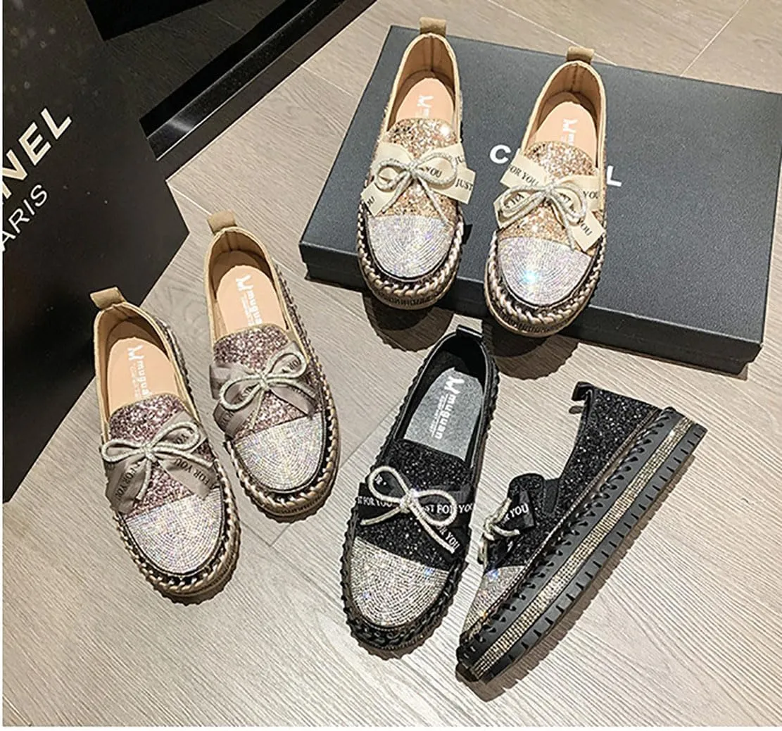 Women's Fashion Star Sneaker Glitter Sparkly Fashion Shiny Casual Bling Sequin Concert Shoes Canvas Low Top Lace Up Comfortable Cushioned Walking for Street Wedding Party Night Club
