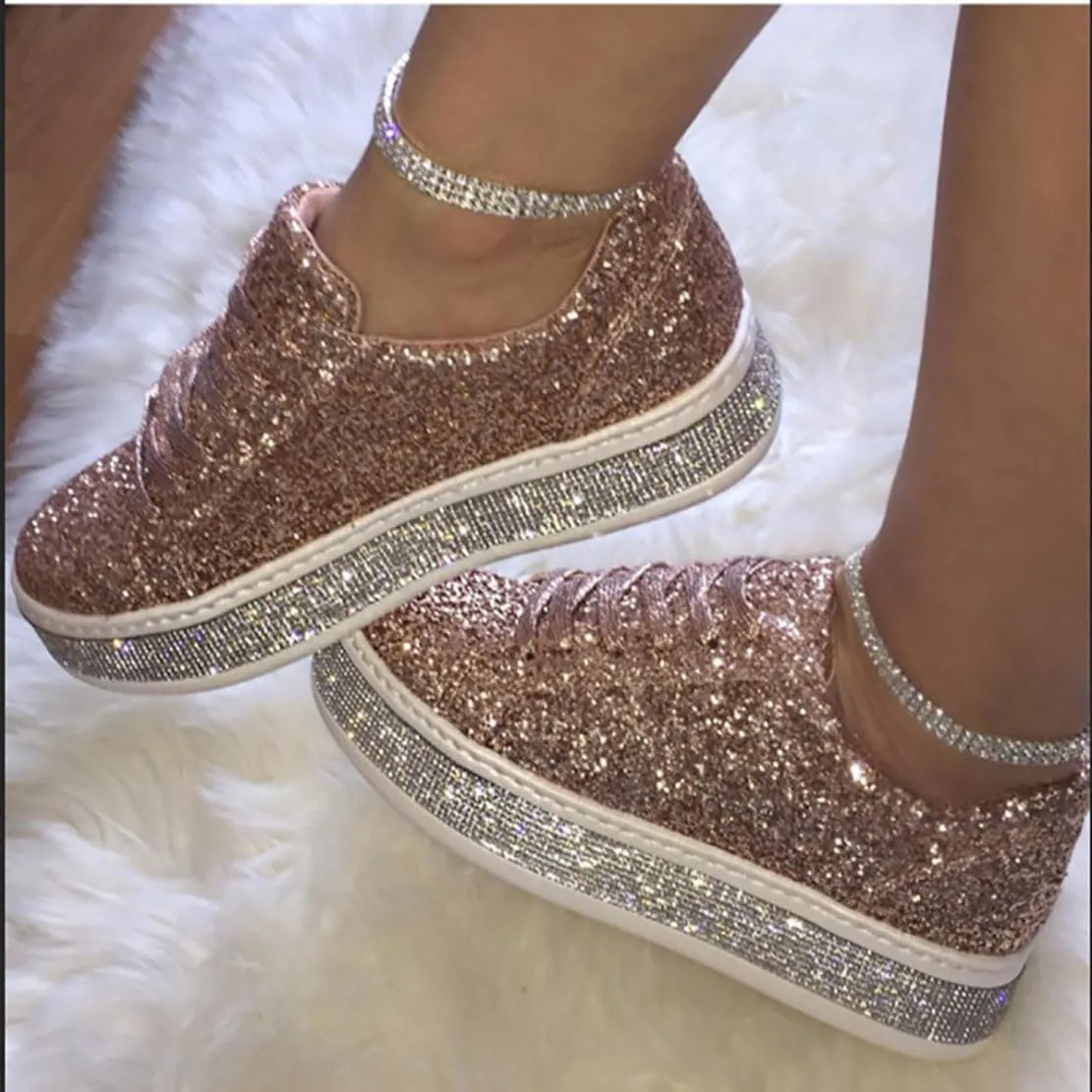 Women's Fashion Star Sneaker Glitter Sparkly Fashion Shiny Casual Bling Sequin Concert Shoes Canvas Low Top Lace Up Comfortable Cushioned Walking for Street Wedding Party Night Club