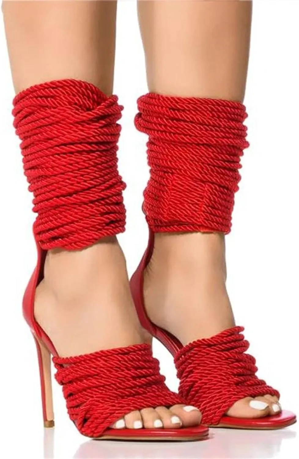 Women's Gold Gladiators - 2025 Lace Up Knee High Sandals