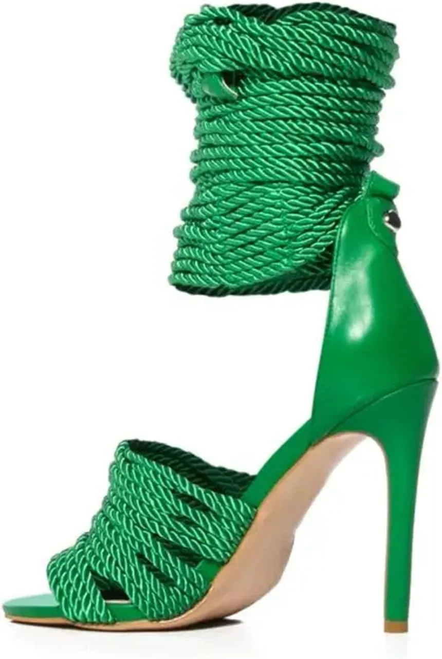 Women's Gold Gladiators - 2025 Lace Up Knee High Sandals