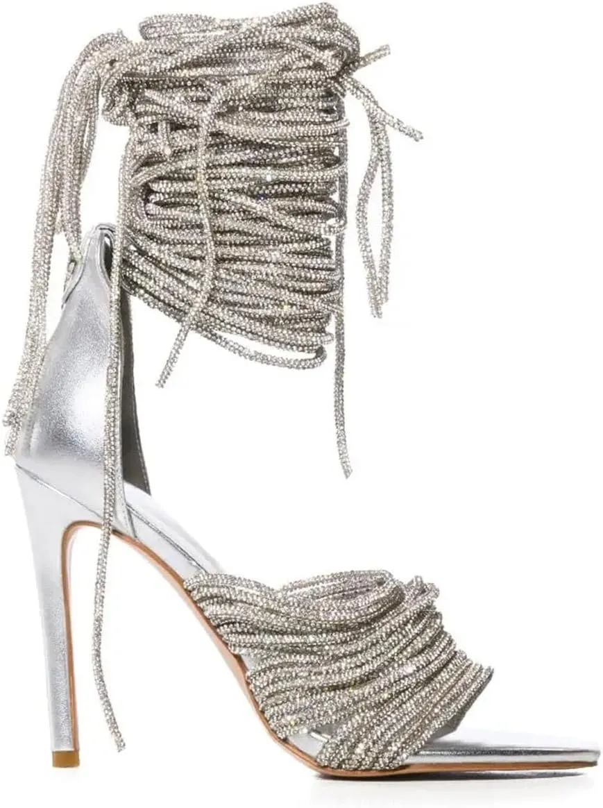 Women's Gold Gladiators - 2025 Lace Up Knee High Sandals