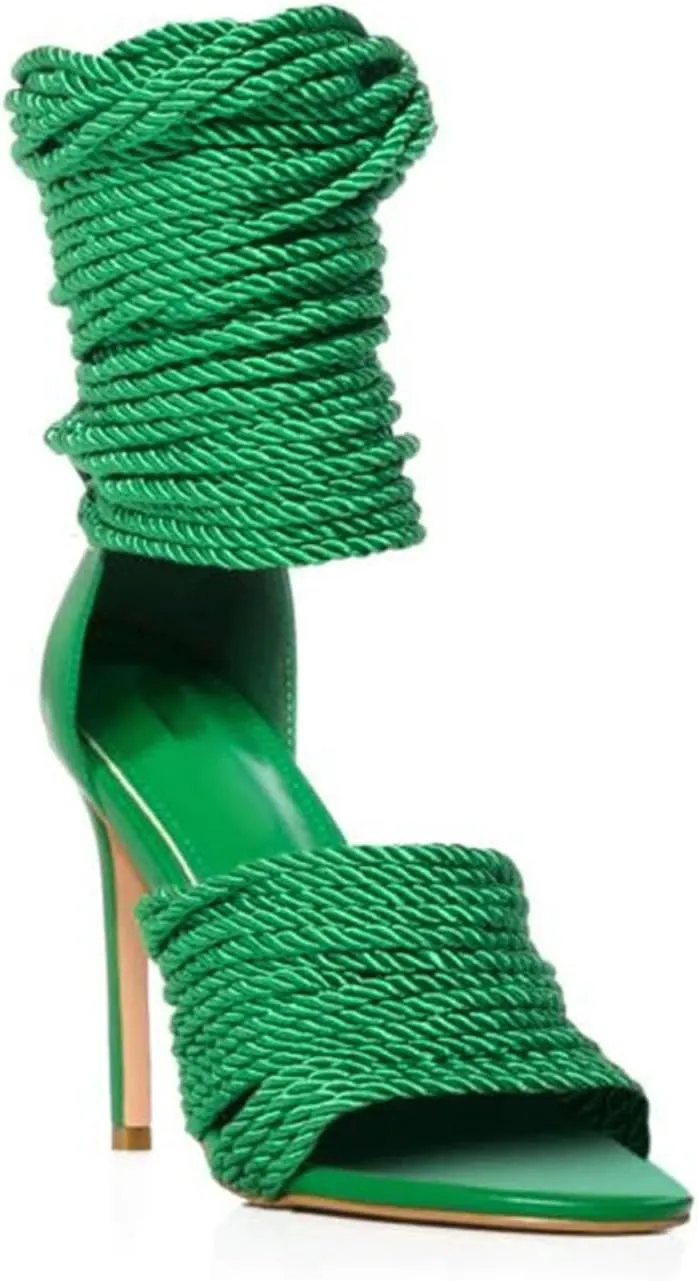 Women's Gold Gladiators - 2025 Lace Up Knee High Sandals