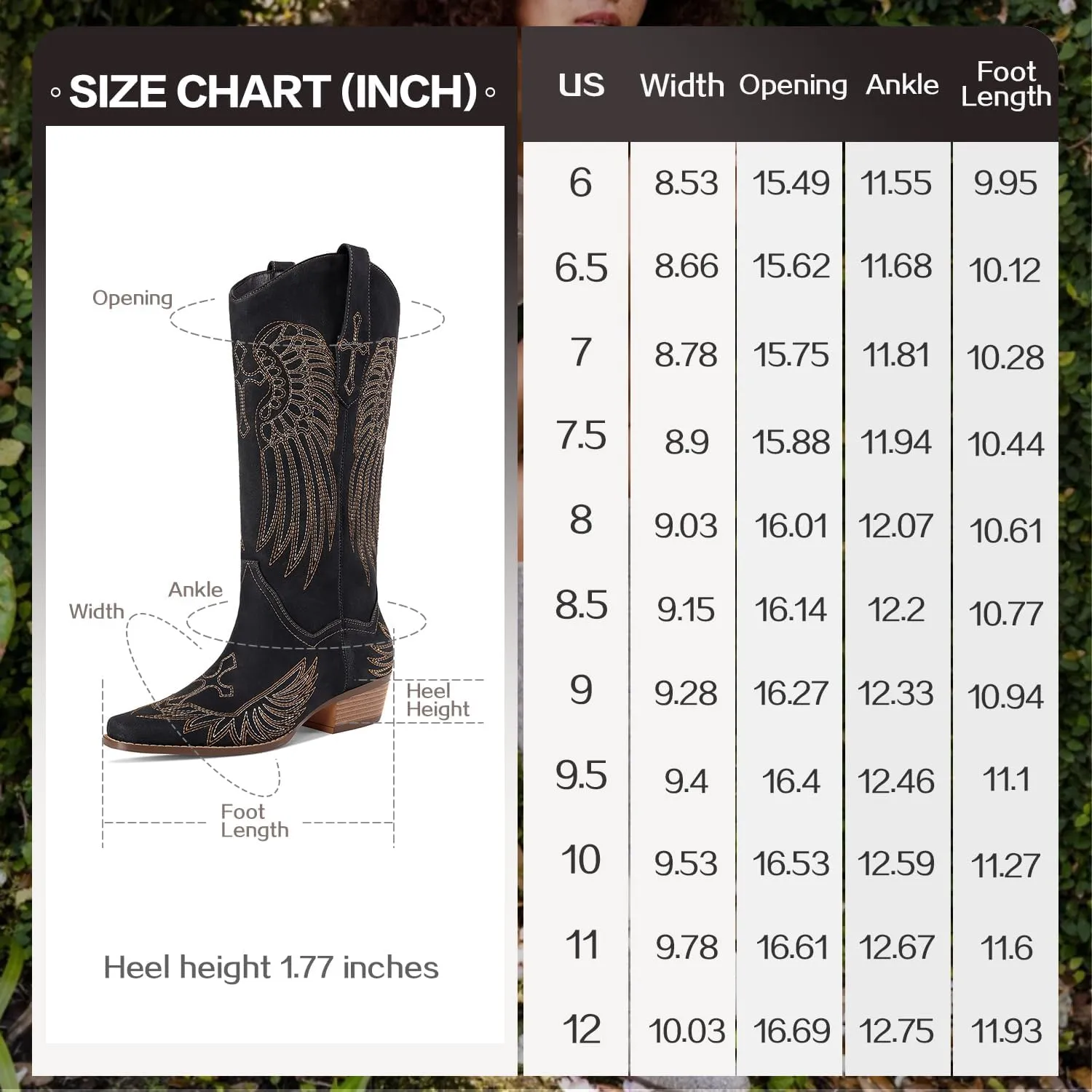 Womens Knee High Boots Cowboy Cowgirl Tall Western Boots Pull On Square Toe Low Chunky Heel Retro Dress Ladies Comfortable Embroidered Boot