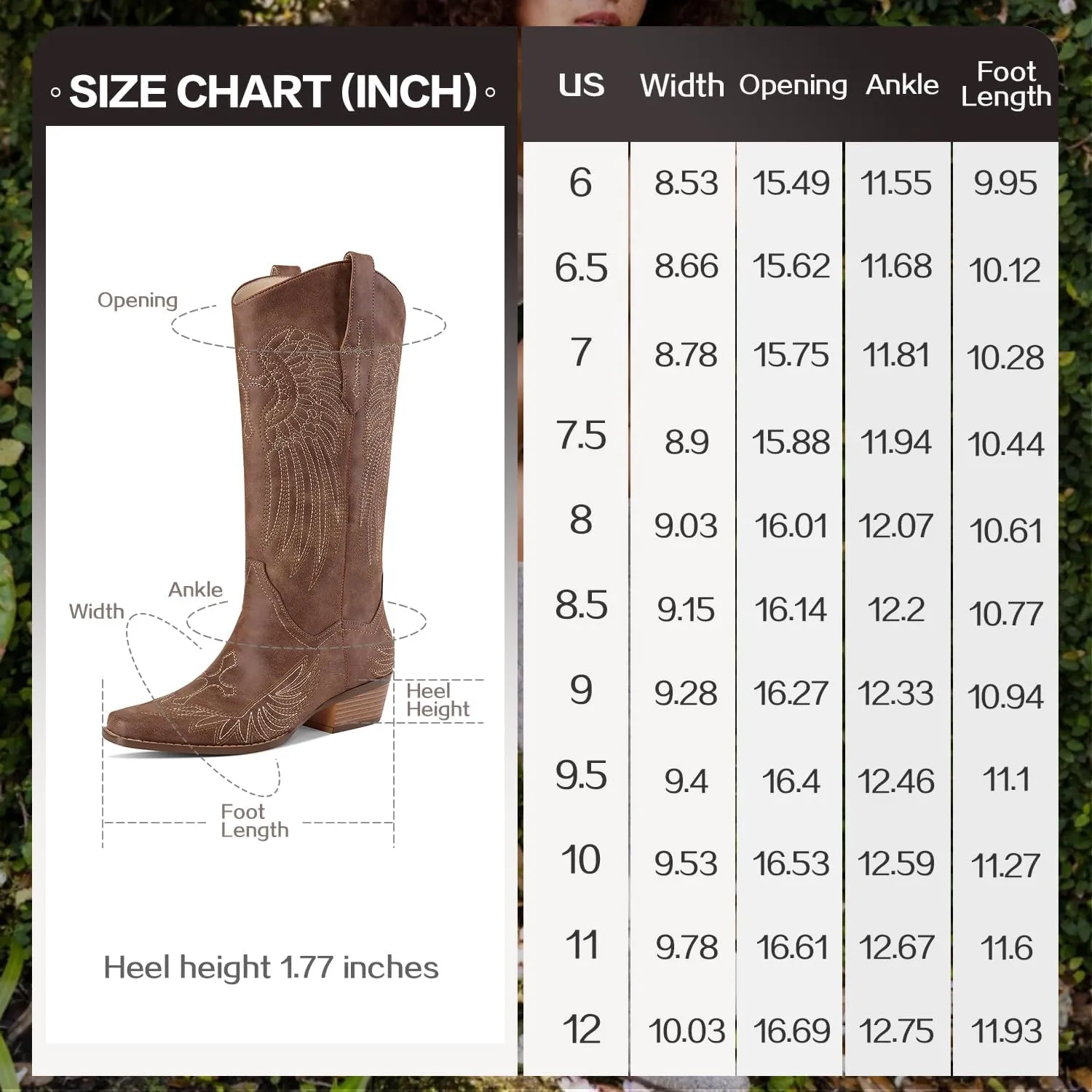 Womens Knee High Boots Cowboy Cowgirl Tall Western Boots Pull On Square Toe Low Chunky Heel Retro Dress Ladies Comfortable Embroidered Boot