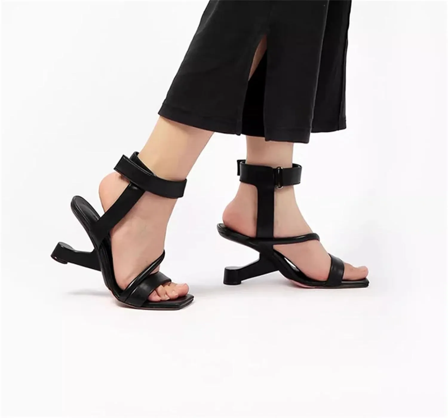 Women's Narrow Band European Style Sandals - Modern Strange Heel, Sexy Summer Shoes