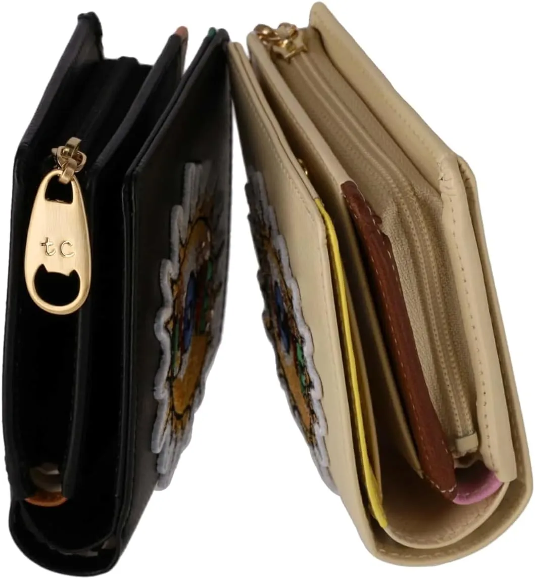 Women's Patch Embroidered Mini Wallet