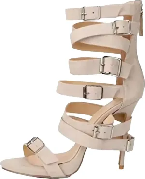 Women's Plus Size Sandals - Buckle Strap Black Party Stilettos