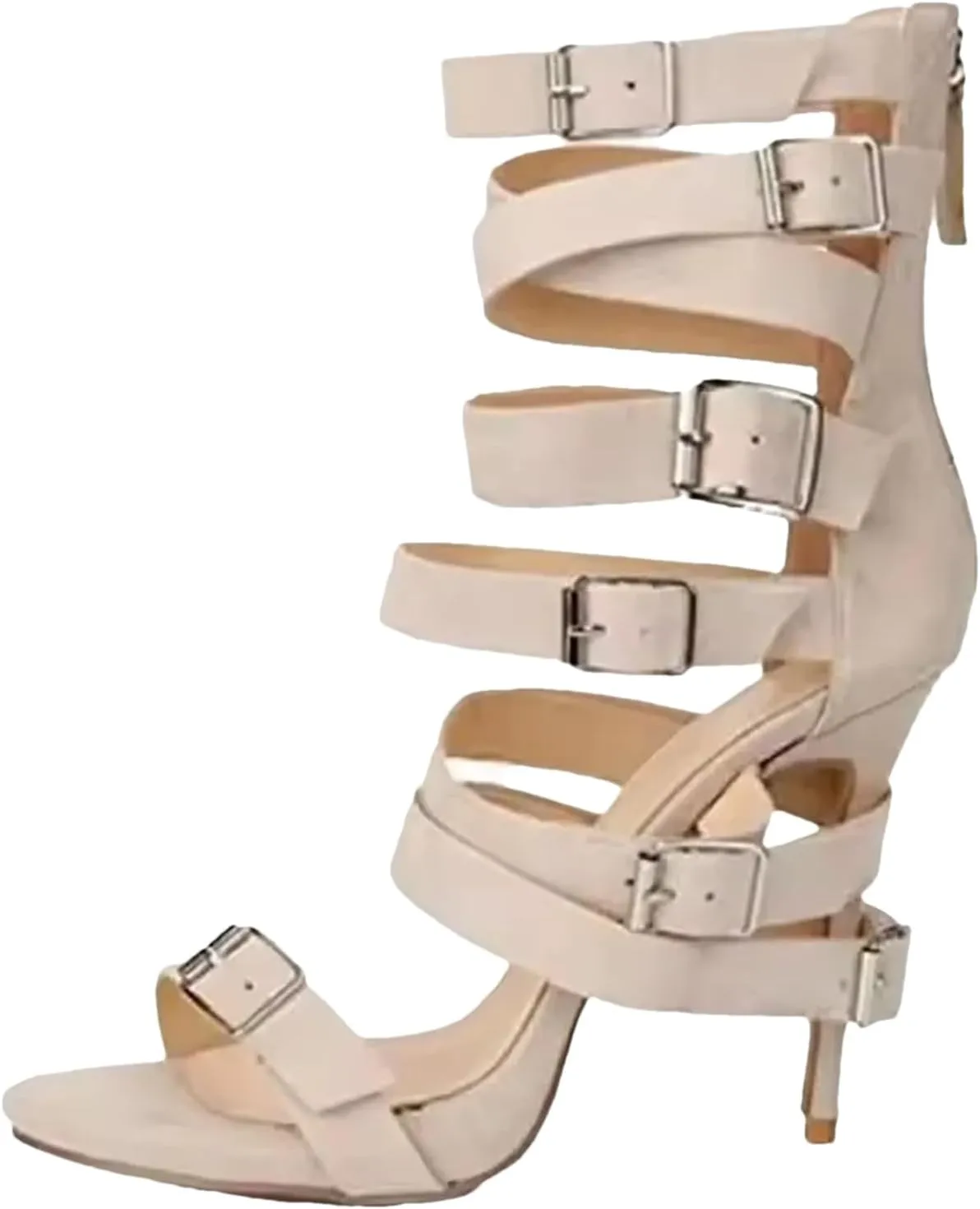 Women's Plus Size Sandals - Buckle Strap Black Party Stilettos