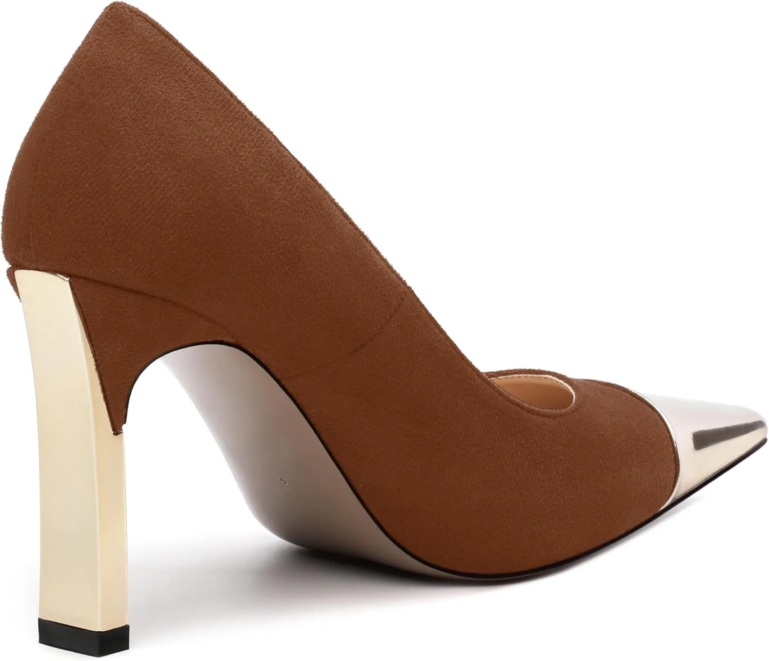 Women's Pumps, Square Toe High Heels, Fashion Patchwork Color Slip On Chunky Heel Shoes for Women