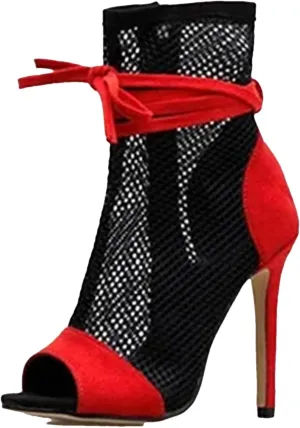 Women's Zipper Boots - 11.5cm Peep Toe Pole Dance Stiletto Booties