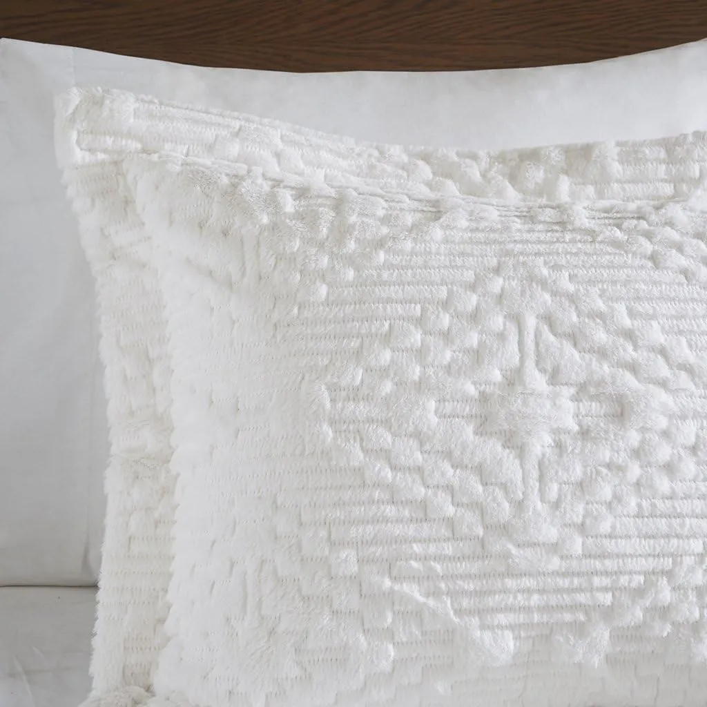 Woolrich Teton Embroidered Plush Coverlet Set Ivory King/Cal King, WR13-2058