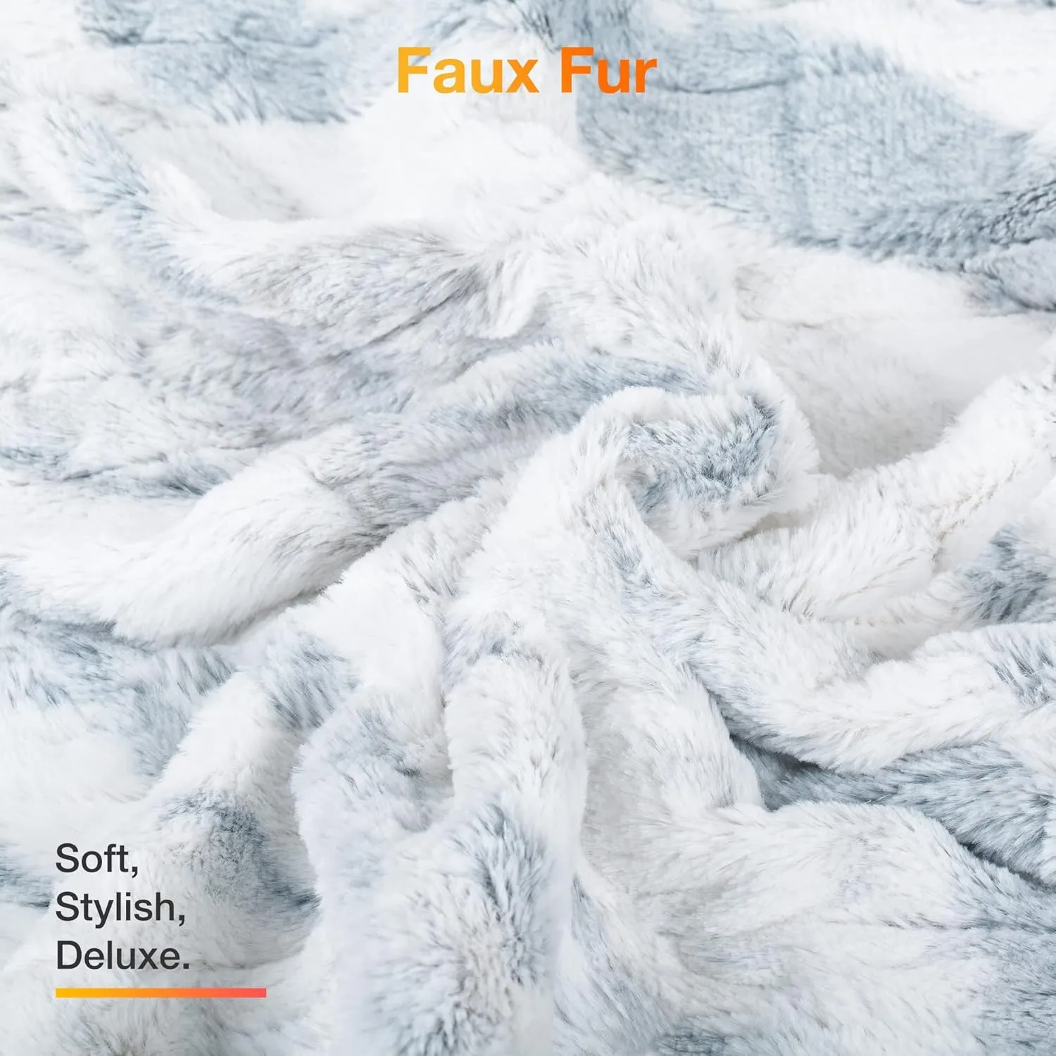 WOOMER Heated Blanket Twin Size Electric Blanket 84"x 90", Soft Faux Fur Fast Heating Blanket, 10 Heating Levels & 0.5-12H Auto Off, Over-Heat Protection, ETL Certification