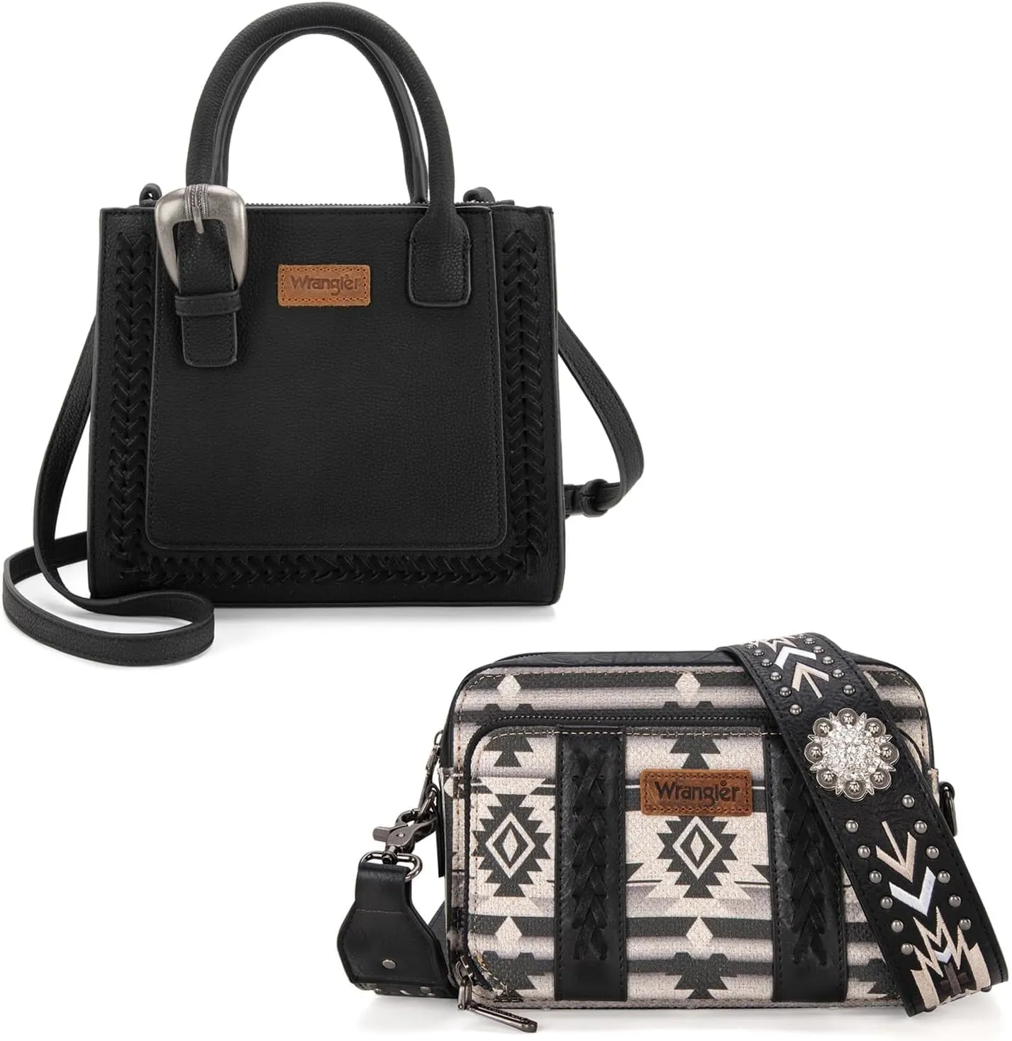 Wrangler Boho Aztec Crossbody Bag With Tote for Women