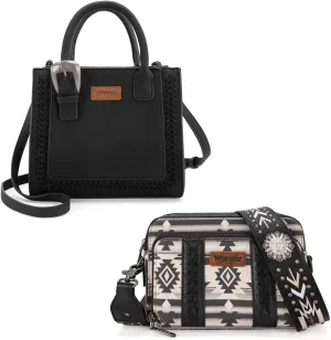 Wrangler Boho Aztec Crossbody Bag With Tote for Women