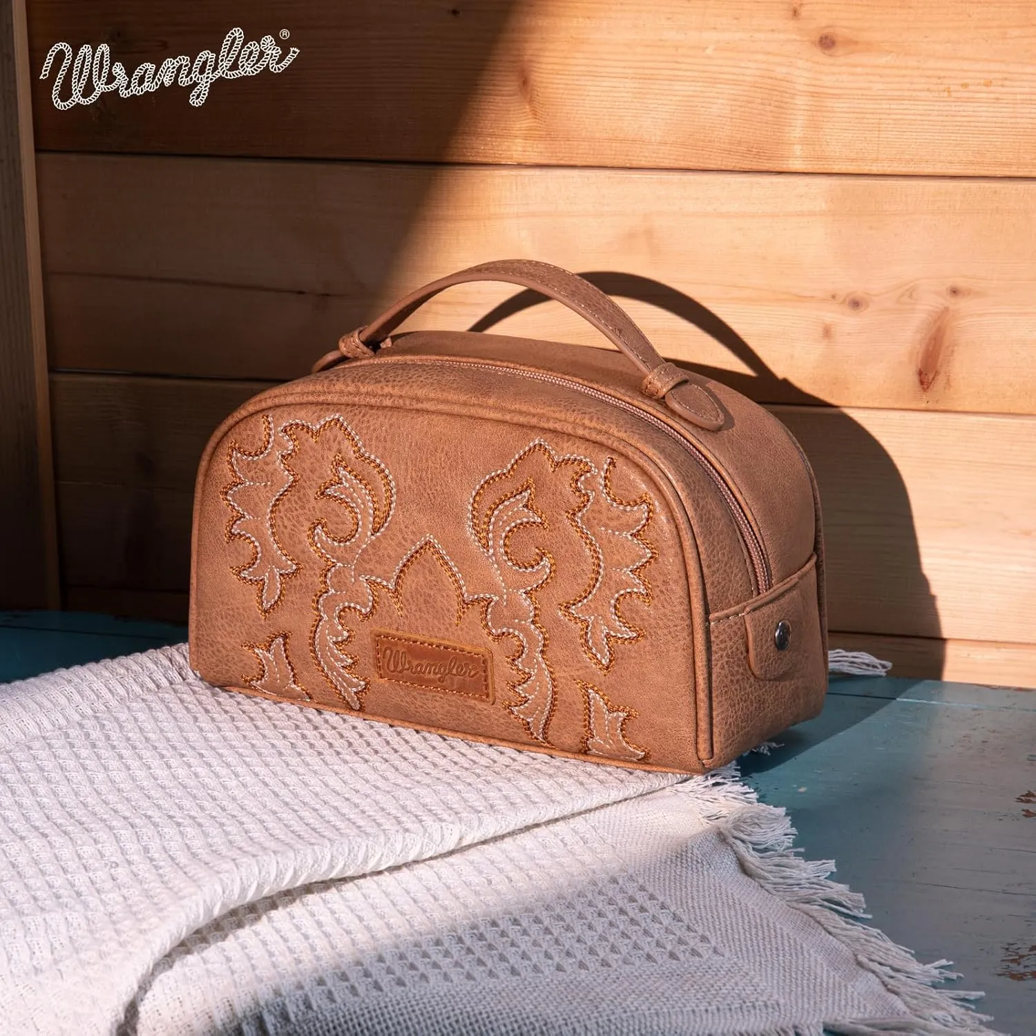 Wrangler Makeup Pouch Bag Mini Western Toiletry Purse Cosmetic Organizer Paisley Travel Pouch for Women
