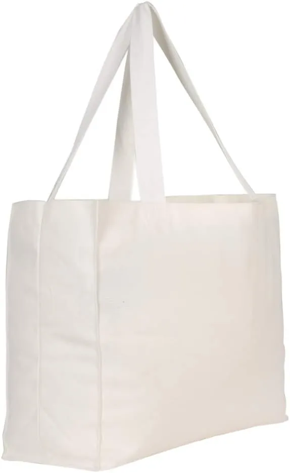 XL Heavy Duty Canvas Grocery Bag Beach Tote Multi Purpose Tote