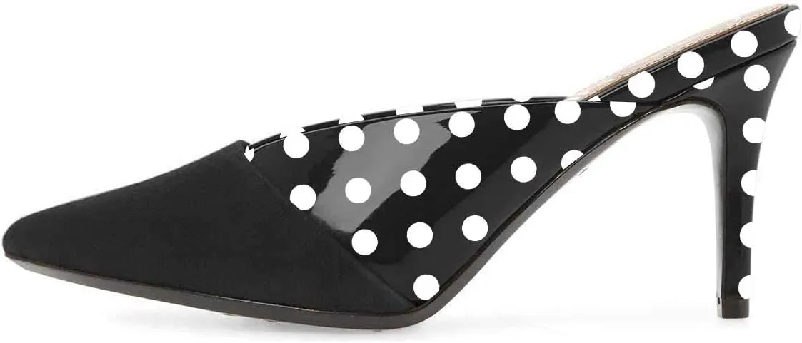 YDN Women Pointed Toe Mid Heel Clogs Mules Slip on Sandals Slide Dress Shoes Size 4-15