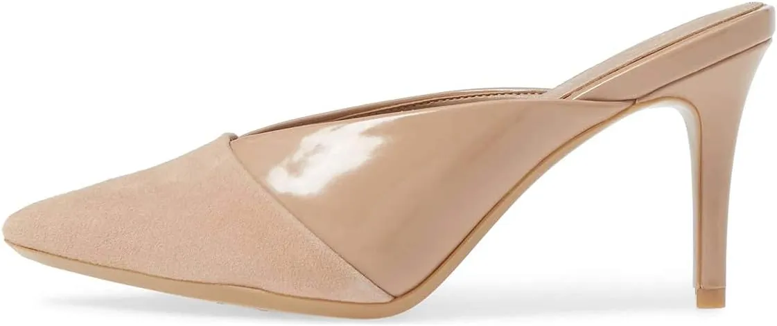 YDN Women Pointed Toe Mid Heel Clogs Mules Slip on Sandals Slide Dress Shoes Size 4-15