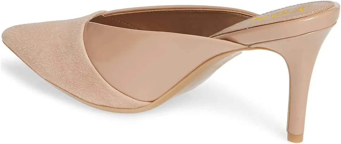 YDN Women Pointed Toe Mid Heel Clogs Mules Slip on Sandals Slide Dress Shoes Size 4-15