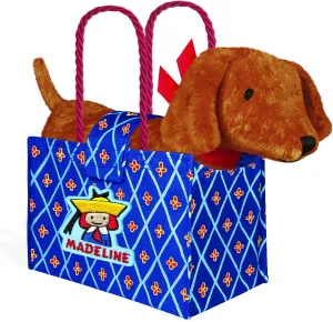 YOTTOY Madeline Collection | Genevieve The Dog Soft Stuffed Animal Plush Toy in Madeline Tote Bag