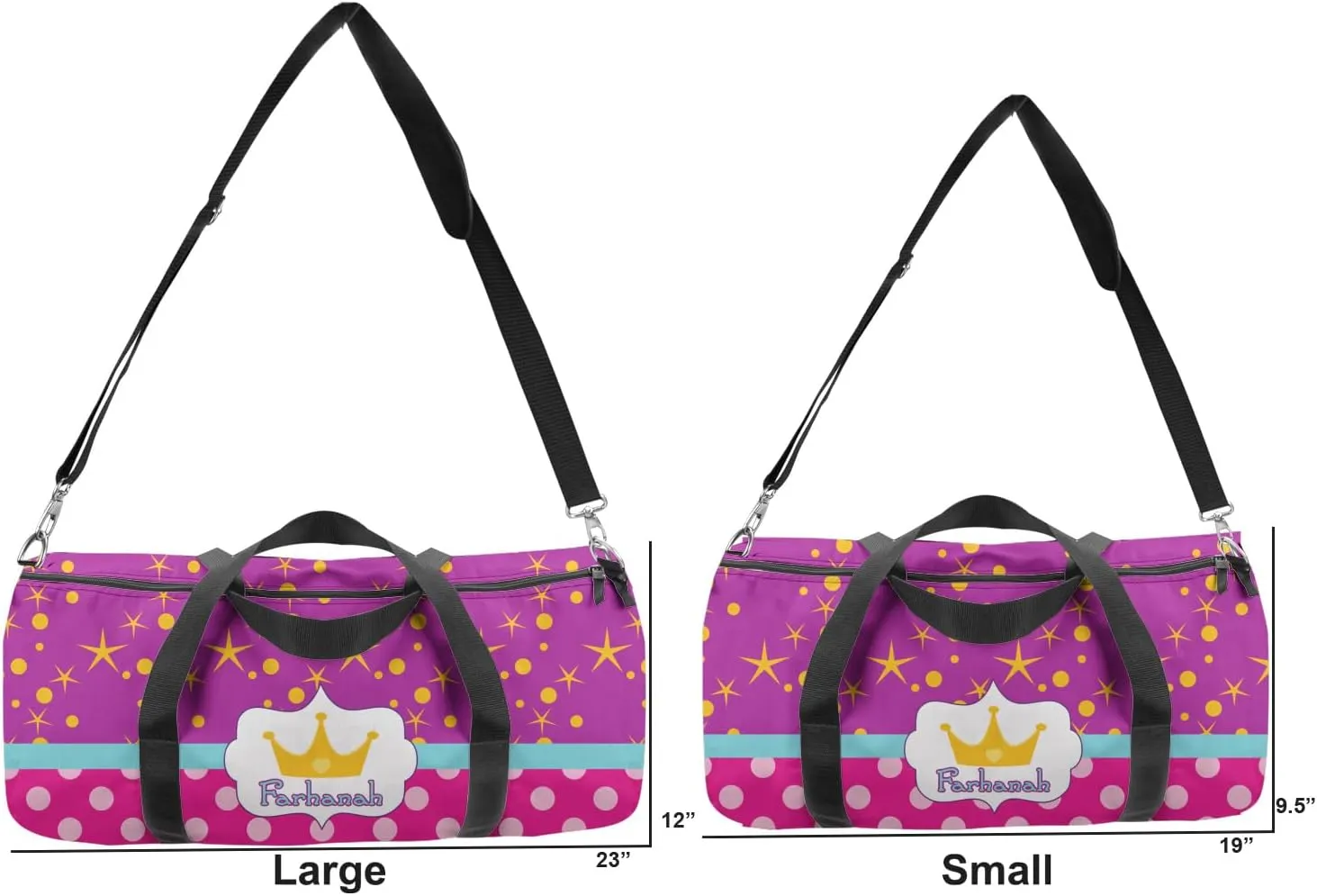 YouCustomizeIt Personalized Sparkle & Dots Duffel Bag