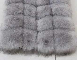 ZADORIN 90cm Luxury Women Faux Fur Jackets Sleeveless Slim Long Faux Fur Vest Gilet Furry Warm Winter Overcoat Women Plus Size