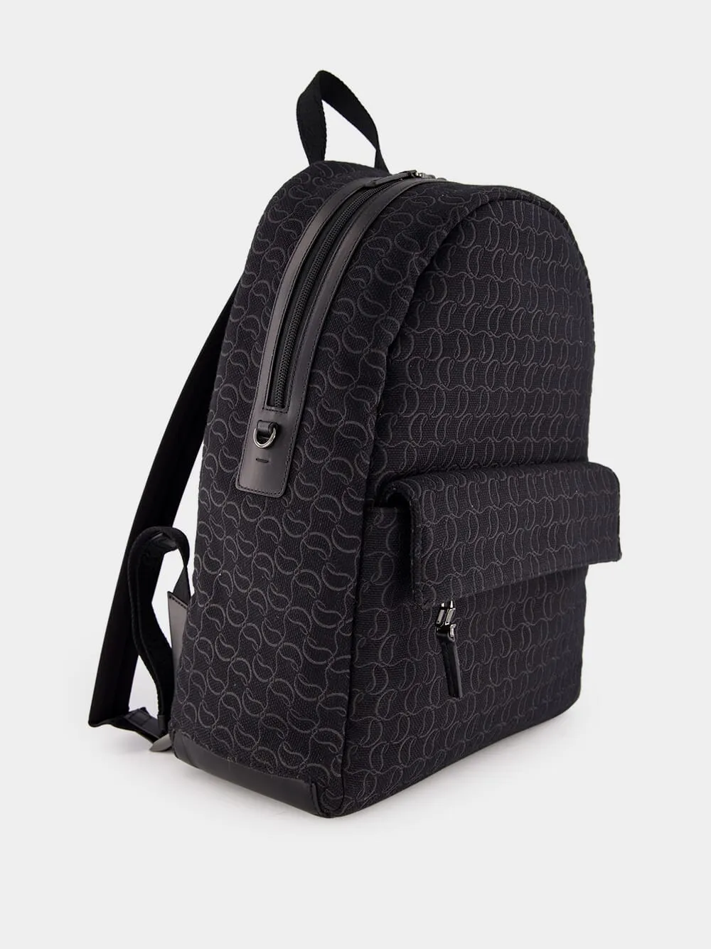 Zip N Flap Logo Jacquard Backpack