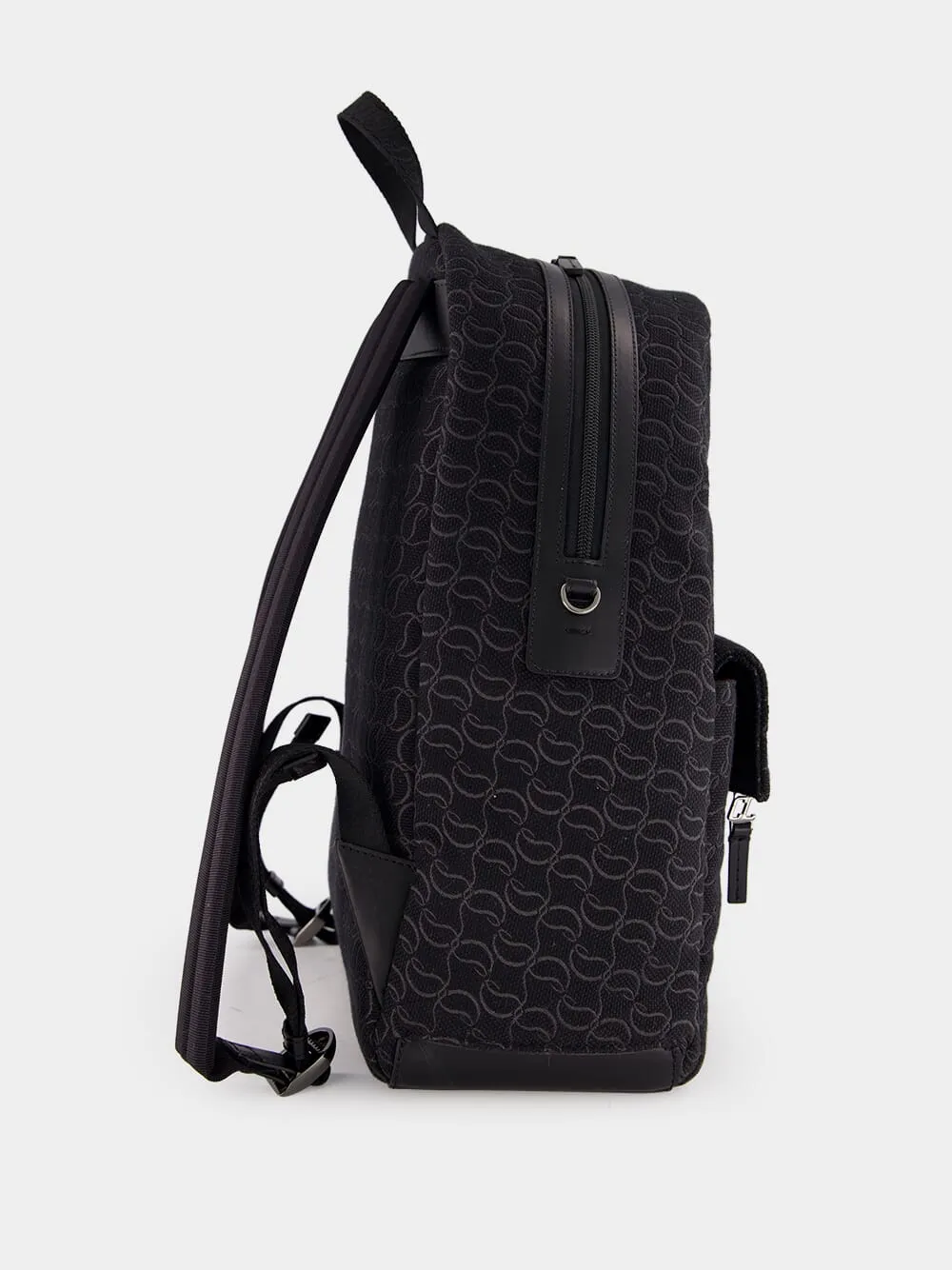 Zip N Flap Logo Jacquard Backpack