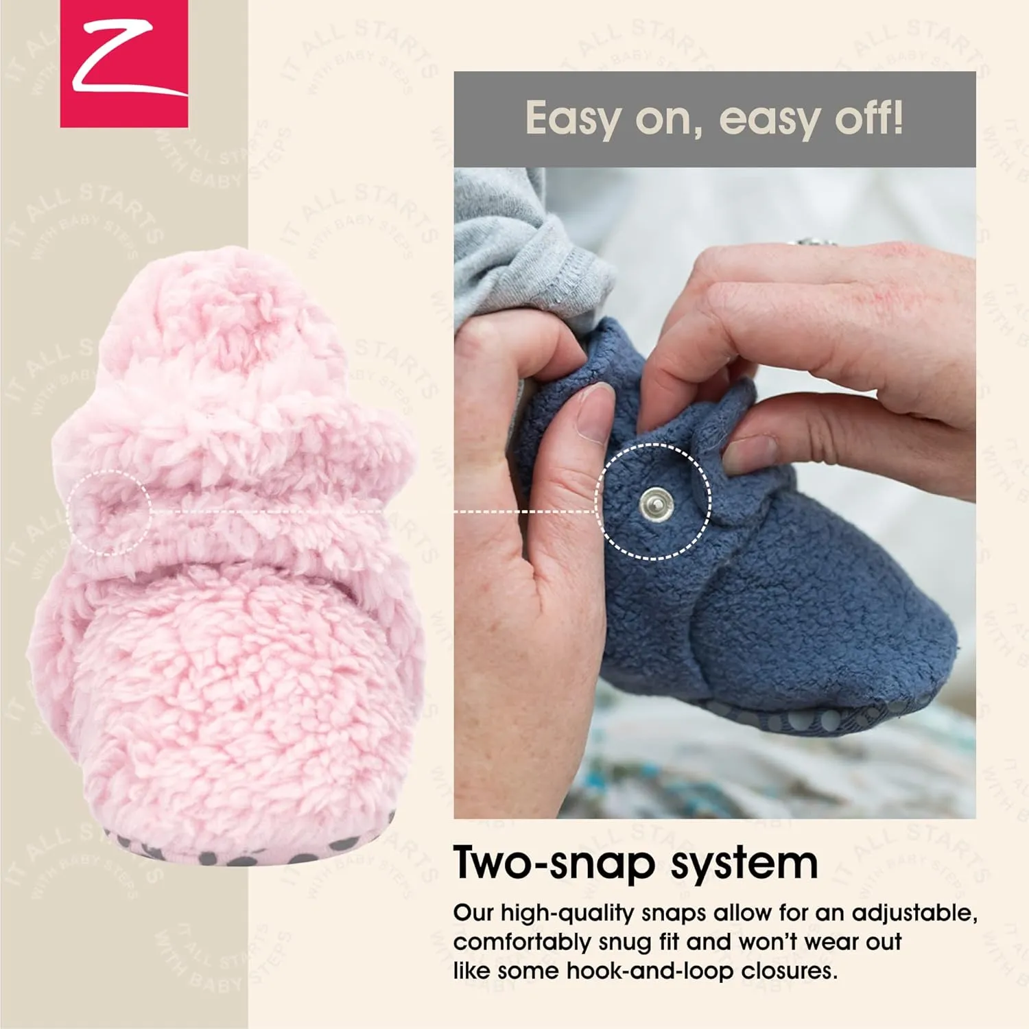 Zutano Unisex Furry Baby Booties with Grippers, Organic Cotton Lining, Baby Registry Must Haves